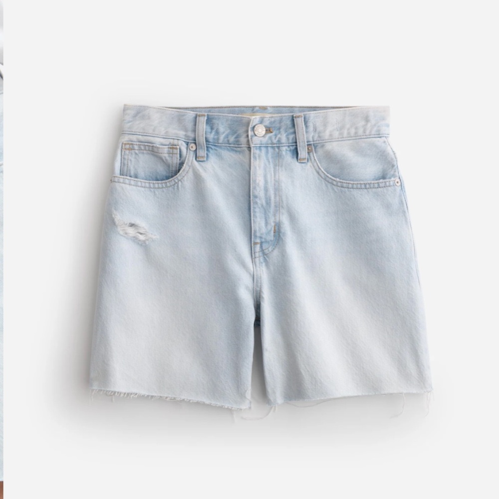 Madewell-The '90s Mid-Length Jean Short in Pearlman Wash